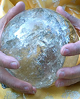 Photo of Share holding one of her awesome crystal ball. Photo &copy; Copyright 2006 Marvelle Thompson & Susan Kullmann